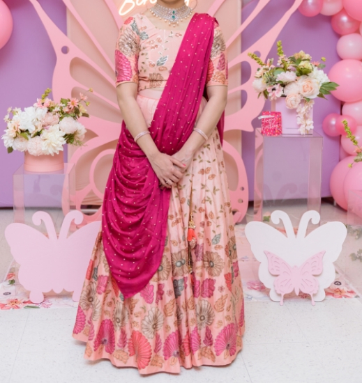 Picture of Peach colour designer lehenga