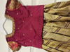 Picture of Kanchi pattu gold lehanga with maggam work blouse 1-2y
