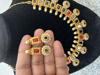 Picture of Navratan necklace in gold finish