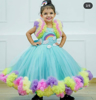 Picture of Rainbow Baby Frock 2 to 4 years old with trail