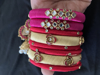 Picture of Traditional jadau kundhan buttalu with 2sets of  silk thread bangles