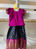 Picture of pink and navy blue pattu langa 1y