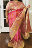 Picture of Fancy Banaras Silk Saree with boat neck blouse