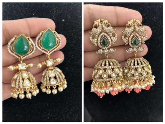 Picture of Moissanite jhumka combo