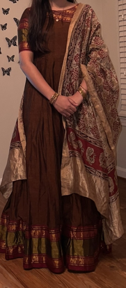 Picture of Narayanapet long frock with dupatta