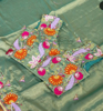 Picture of Handloom Pure Chanderi Tissue Saree  with Handwork border and all over designer work blouse