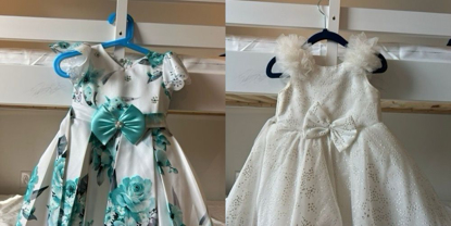 Picture of white and green frocks 1-2y