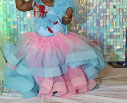 Picture of Blue and pink angel frock 1-2y