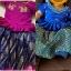 Picture of pink and navy blue pattu langa 12M