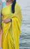 Picture of PL501 yellow georgette stripes saree with sequin blouse