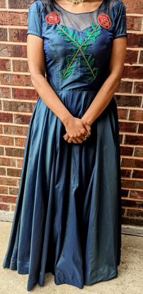Picture of Blue embroidered Long frock