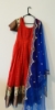 Picture of anarkali red blue dress