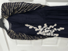 Picture of Designer chiffon blue cowl draped sequin dress