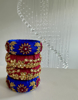 Picture of New broad raw silk maggam work bangles 2.6