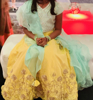 Picture of Teal and yellow cocktail lehenga 6-7y