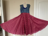 Picture of Blue and pink customized long dress