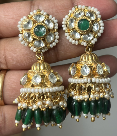 Picture of Kundan Polki jhumkas