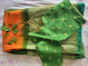 Picture of New green and orange shibori saree