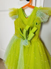 Picture of lil angels kids green and blue dress 4-5y