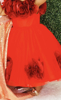 Picture of Janya’s Closet Red Party Dress with hair clip 1-2y