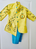 Picture of Yellow maggam work kurta pajama set 1-2 years