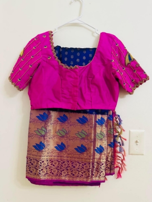 Picture of New handloom kuppadam pattu saree with 2 blouses