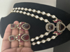 Picture of Victorian Layered moissanite necklace with jadau in ruby