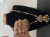 Picture of Pink pumpkin beads set with bangles and chandbalis 