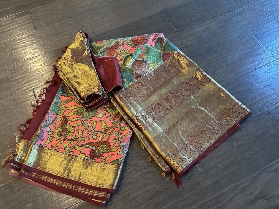 PunarviAuthentic|PreLoved|SustainablePure kanchi pattu kalamkari saree ...