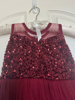 Picture of Wine Red Sequin Tulle Dress 4-6y