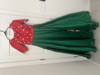 Picture of Green raw silk long dress