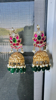 Picture of Jadau Jhumka earrings with dangling pearls