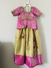 Picture of Green and pink semi pattu langa 4-5y