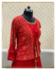 Picture of Red pure chiffon chikankari anarkali