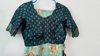 Picture of PL508 Sea green kalamkari saree with bottle green blouse(38)