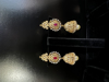 Picture of 3 earrings CZ Jhumkas and Kundan chandbalis