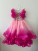 Picture of PL551 Designer pink ombre frock 5-6y