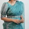 Picture of PARTY WEAR ORGANZA READY TO WEAR SAREE WITH BLOUSE AND BELT