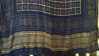 Picture of New Blue Bandhini print silk saree with puffed sleeve blouse