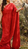 Picture of Beautiful Red  sequins saree with custom stitched sleeveless  blouse