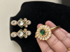 Picture of Polki kundan earrings and bracelet