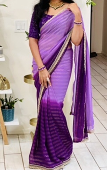 Picture of Lavender Purple shades Georgette saree