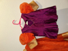 Picture of Orange organza lehanga and purple raw silk maggam work blouse 5-6y