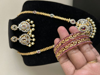 Picture of Gold replica mid length haaram with bangles