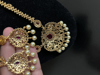 Picture of Gold replica mid length haaram with bangles