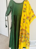 Picture of Combo dresses green long frock with duppta and orange color frock