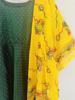 Picture of Combo dresses green long frock with duppta and orange color frock