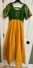 Picture of Kanchi pattu Green and yellow long frock/dress