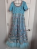 Picture of Blue designer long frock with maggam work