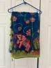 Picture of Blue and green elephant print saree